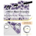 thumbnail image 6 of Purple Ombre Botanical Blackout Curtains 54 Inches Long for Bedroom, Watercolor Pastoral Leaf Farmhouse Thermal Insulated Room Darkening Black Out Window Curtain Panels Grommet Drapes for Living Room, 6 of 8