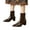 Brown, variant on Womens Boots Trendy Buckle Strap Pointed Toe Fall Boots for Women 2025 Zipper Booties