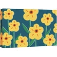 thumbnail image 3 of PixonSign Canvas Print Wall Art Yellow & Orange Daisy Flowers Floral Plants Illustrations Modern Art Minimalist Colorful Multicolor Neon for Living Room, Bedroom, Office - 24"x36", 3 of 5