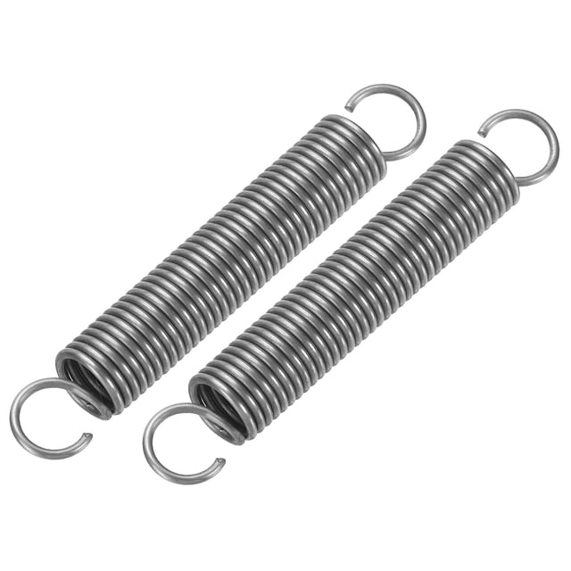 Uxcell Extension Spring, Wire Diameter Free Length Spring Steel Dual Hook Tension Springs for Lawn Tractor Home Repairs DIY 1.2*10*65mm