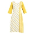 thumbnail image 5 of Disha Patani Collection Yellow Round Neck Yarn-dyed Kurta-X Large, 5 of 5