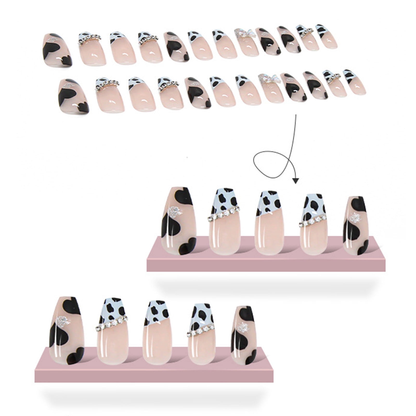 Coffin Acrylic Nail Tips Clear Full Coverage Nail Tips Long Ballerina on Gel Nails Coffin on Nail Size Chart Nail on Coffin Clear Nail Tips Coffin Shape Half Cover Short on