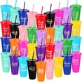 thumbnail image 1 of Vaso de plástico Skylety Thank You Gift de 700 ml con tapa y pajita, 1 of 8