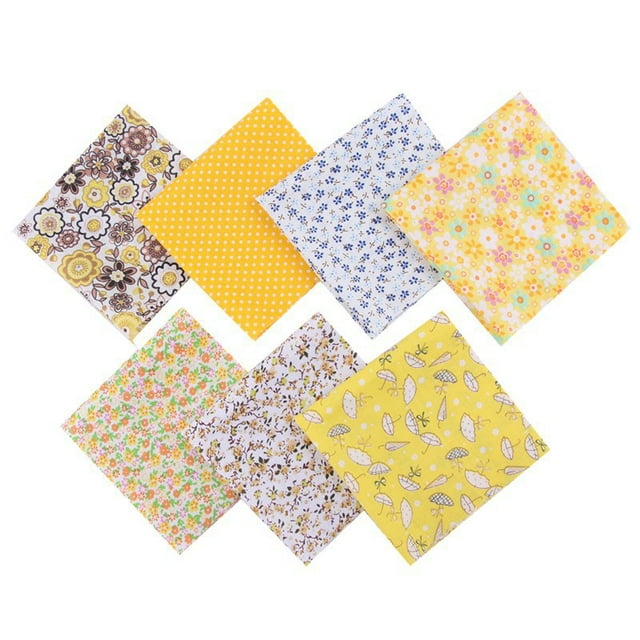 【7-Pack Cotton Fabric Squares】50x50cm DIY Patchwork Material - Floral Printed Quilting Cloth for Sewing & Crafts