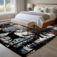 thumbnail image 4 of Teal Brown Deer Silhouettes Area Rugs 8'x10', Small Throw Rugs for Living Room Patio, Trees Wooden Retro Art Farmhouse Indoor Outdoor Rug Non-Slip Low Pile Carpet Runner Reversible Floor Mats, 4 of 8
