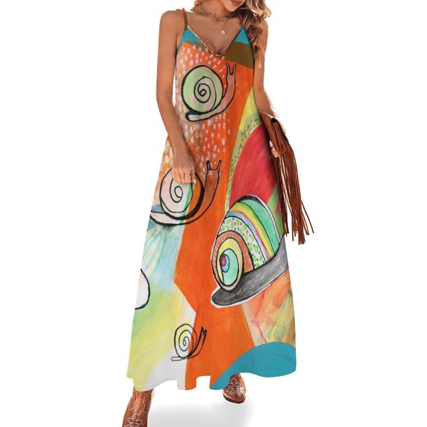 Vestido sin mangas de caracoles Vestidos elegantes Mono de verano para mujer Vestido lindo
