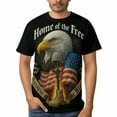 thumbnail image 3 of Men’s USA Flag Bald Eagle Graphic T-Shirt, All-Over Print Style, Stretch Polyester Spandex Tee, Short Sleeve Crewneck, S-4XL, 3 of 7