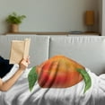 thumbnail image 3 of Peach Soft Flannel Fleece Throw Blanket, Vivid Juicy Fruit for Vegetarian Diet Slice of a Healthy Vitamin Rich Snack, Cozy Plush for Indoor and Outdoor Use, 50" x 70", Vermilion Green, by Ambesonne, 3 of 5