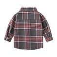 thumbnail image 3 of Toddler Boys Long Sleeve Shirts Plaid Fashion Casual Boys Shirts With Pockets Button Down Sweatshirts Fall Winter Kids Clothing Red 5-6 Years, 3 of 4