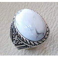thumbnail image 6 of Howlite Mans Ring, Natural White Howlite Ring, Birthstone, Silver Jewelry, 925 Silver Ring, Birthday Gift, Heavy Mens Ring, Arabic Design, Ottoman Style Ring, Christmas, Turkey Mens Signet Ring, 6 of 6