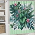 thumbnail image 6 of GOSMITH Tropical Summer Hawaiian Flower Palm Leaves Seasons Shower Curtain for Bathroom White, 6 of 7
