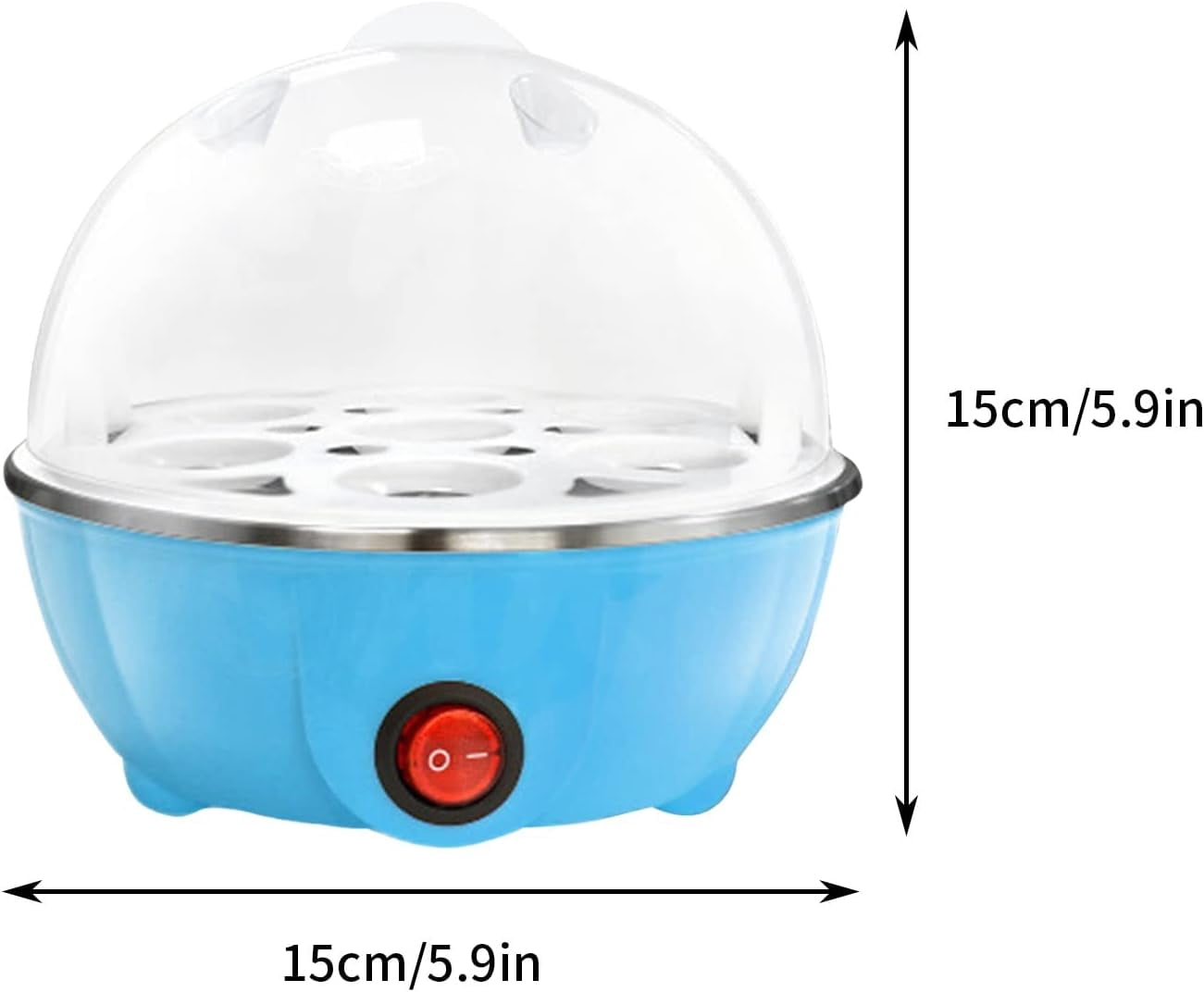 Egg Cooker For Hard Boiled Eggs, Easy Egg Cooker Electric 7-Egg Capacity, Single Layer Hard-Boiled Egg Cooker with Auto Shut-Off, Measuring Cup Included, BPA Free (Blue)