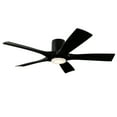 thumbnail image 3 of Aviator 54" Matte Black Smart Flush Mount Ceiling Fan with Remote Control, 3 of 4