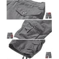 thumbnail image 5 of Matchstick Men Loose Solid Cargo Shorts with 8 Pockets, 5 of 7