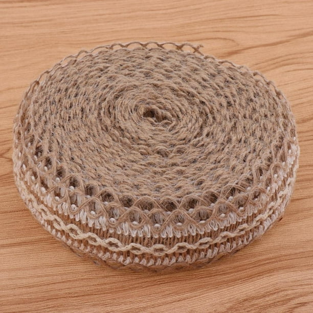 11 yardas 40 mm de ancho cinta de yute adorno de arpillera para envoltura de ramo de manualidades de boda, proyectos de bricolaje caseros, decoracione Macarena Recorte de arpillera de yute natural