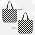 thumbnail image 5 of Defioc Black and White Checkerboard Pattern Tote Bag for Women,Large Capacity Tote Bag with Zipper Casual Shoulder Handbags Shopping Bag, 5 of 8