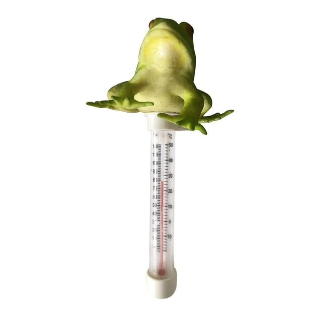 HUGFEGWE 1PC Pool Thermometer with Rope Outdoor, Pool Thermometer Floating Easy Read, Water Thermometer for Swimming Pool Spa Bathtub Aquarium and Fish Pond (Frog) UA824-14188