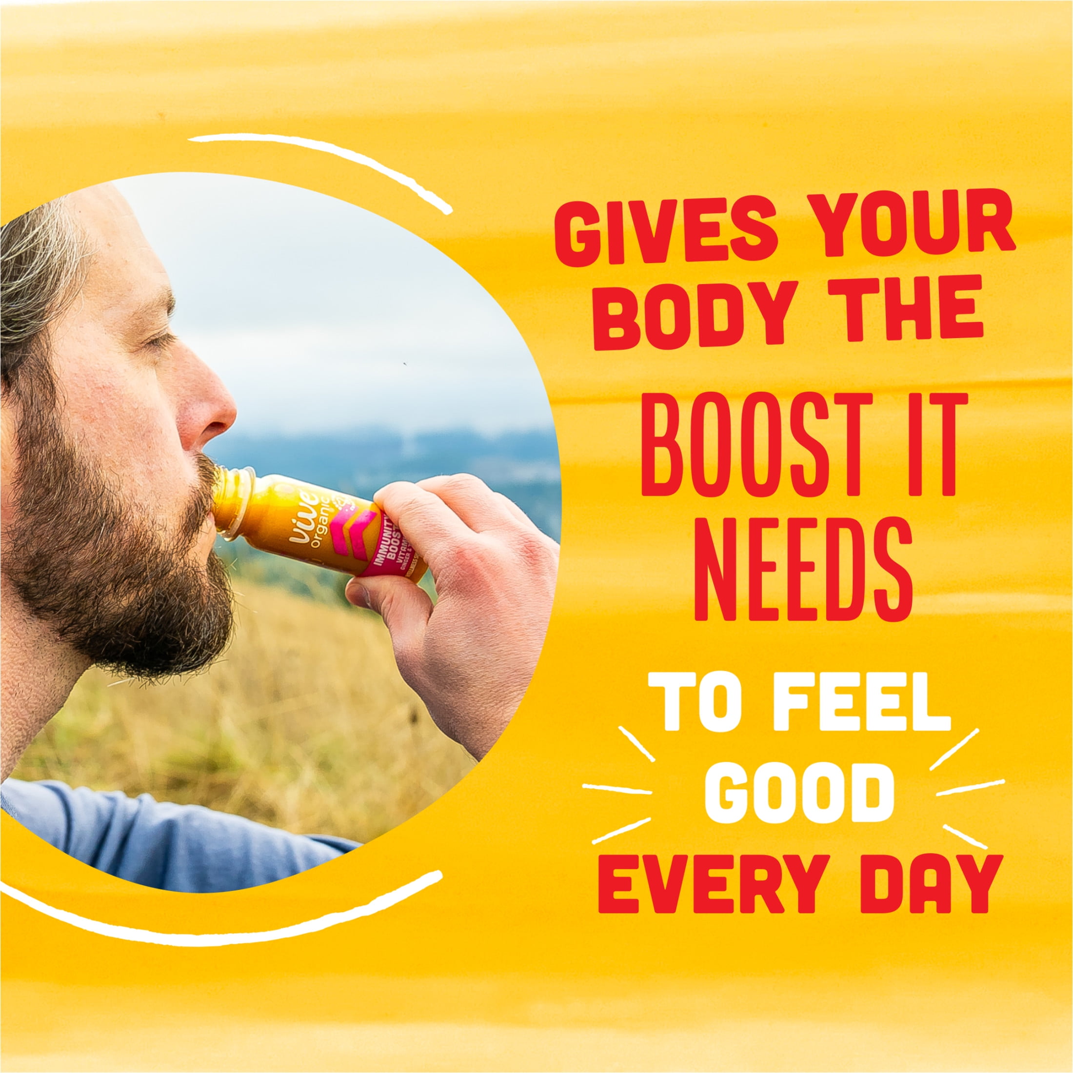 Vive Organic Immunity Boost Shot, Vitamin C, Ginger and Turmeric Wellness Shot, 2 fl oz Bottle