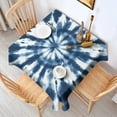 thumbnail image 2 of Blue White Tie Dye Mandala Pattern Square Tablecloth,Waterproof Square Table Cover,Wipeable Spillproof Washable Table Cover for Home Kitchen Party Decor 42"X42"(107x107cm), 2 of 6
