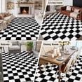 thumbnail image 5 of 5'x7' Area Rugs for Living Room Bedroom, Black White Plaid Washable Rug Carpet Runner Indoor Outdoor, Farmhouse Modern Minimalist Geometric Non Slip Floor Mats Area Rug for Kitchen, Nursery, 5 of 8