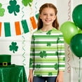 thumbnail image 3 of Tauxra Chandail de la Saint-Patrick pour Adultes, Chandail à Col Rond Imprimé à Manches 3/4, T-Shirt Décontracté à Manches Longues avec Graphique de Trèfle pour Activités Festives, 3 of 6
