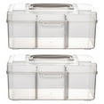 thumbnail image 4 of 2Pcs Large Capacity Medicine Storage Case Compartmented Box Dormitory Plastic Box, 4 of 6