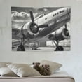 thumbnail image 4 of ONETECH Aircraft Propeller Wall Tapestry Large Tapestry for Bedroom Aesthetic Tapestry Wall Hanging Airplane on Runway Tapestry Coverlet Living Room Decor Door Curtain 40x30 Inch, 4 of 7