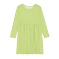 thumbnail image 5 of Cethrio Kids Girls Casual Dresses, Solid Color Long Sleeeve Dance Party Gifts Midi Dresses Green Size 9-10 T, 5 of 9