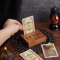 thumbnail image 3 of Portacartas de madera con fases lunares de 8,9 x 7,5 x 2,5 cm, soporte para cartas de tarot, decoración wiccana, herramientas de adivinación para cartas de tarot y oráculo., 3 of 6