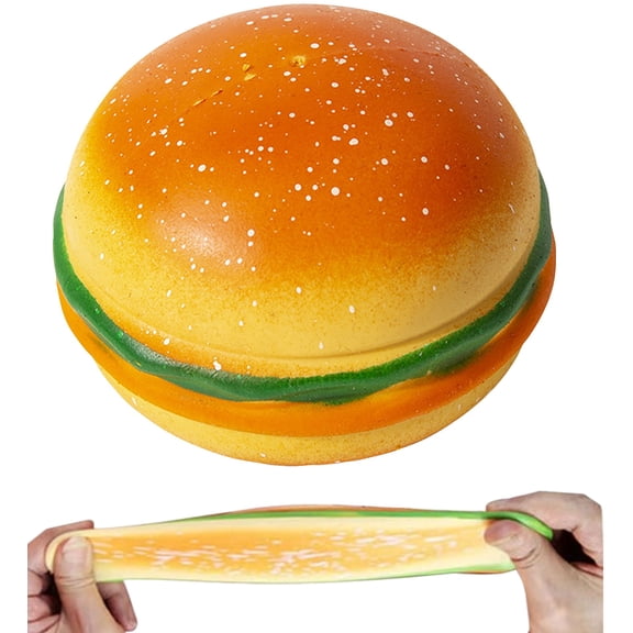 FufuCrick Burger Squishy 1-Pack Office Accessory Squishy Tactile Sensory Gadget Desk Ornament Decor for Adult Workspace