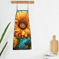thumbnail image 5 of Naloa 1Pack Adjustable Bib Apron Waterdrop Resistant Cooking Kitchen Aprons for Women Men Chef, Deep Yellow Colorful Sunflower Print, 5 of 5