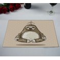 thumbnail image 2 of EREHome Cartoon Paresseux Médite Napperon Table Tapis de Tasse 12x18 Pouces, Ensemble de 2, 2 of 2