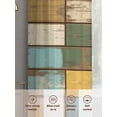 thumbnail image 6 of Brown Blue Vintage Sheer Curtains 72 Inch Length 2 Panels Set Window Treatments, Retro Farmhouse Elegant Pastoral Rod Pocket Semi Curtains for Living Room/Bedroom/Kitchen Décor, 104"W x 72"L, 6 of 7