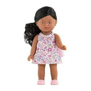 corolle - mini corolline rosaly 8" doll with black hair and floral dress, for kids ages 3 years +