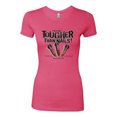 thumbnail image 2 of My Savior is Tougher than Nails Bible Verse | Female Inspirational/Christian Slim Fit Junior Tee, Hot Pink, Small, 2 of 3
