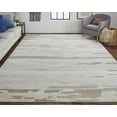 thumbnail image 5 of HomeRoots 514922 12 x 15 ft. Ivory Tan & Brown Abstract Power Loom Distressed Stain Resistant Rectangle Area Rug, 5 of 5