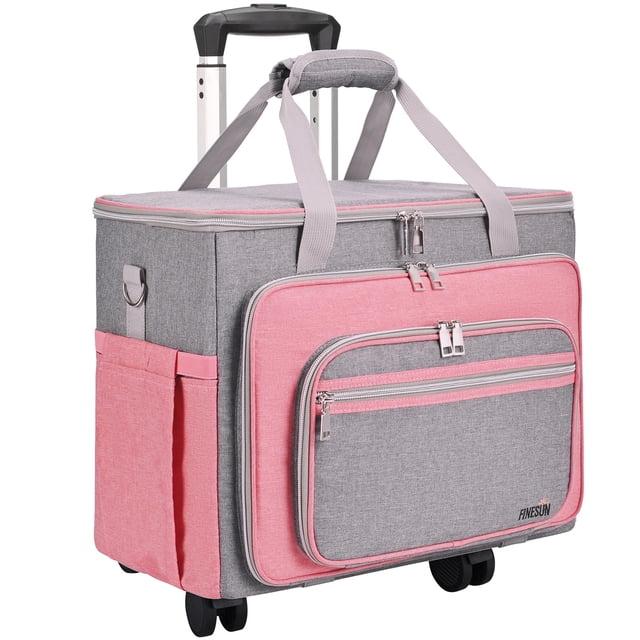 FINESUN Rolling Teacher Bag with Detachable Dolly Multifunctional Briefcase Wheeled Bag for Work,Teaching,Office,Craft Rolling Tote