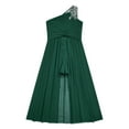 thumbnail image 4 of YONGHS Flower Girls One Shoulder Beaded Chiffon Bridesmaid Romper Dress Wedding Prom Party Gown Green 6, 4 of 6