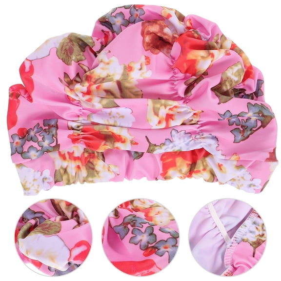 CRAFTHROU 1Set Cloth Swim Cap for Long Hair Women Anti Skid Water Resistance Easy to Wear for Pool Swimming