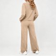 thumbnail image 5 of Mifsaly Womens 2 Piece Lounge Set Half Zip Pullover Top and Wide Leg Pants Casual Matching Outfit Drawstring Waist Relaxed Fit Soft Travel Airport Fall Winter, 5 of 7