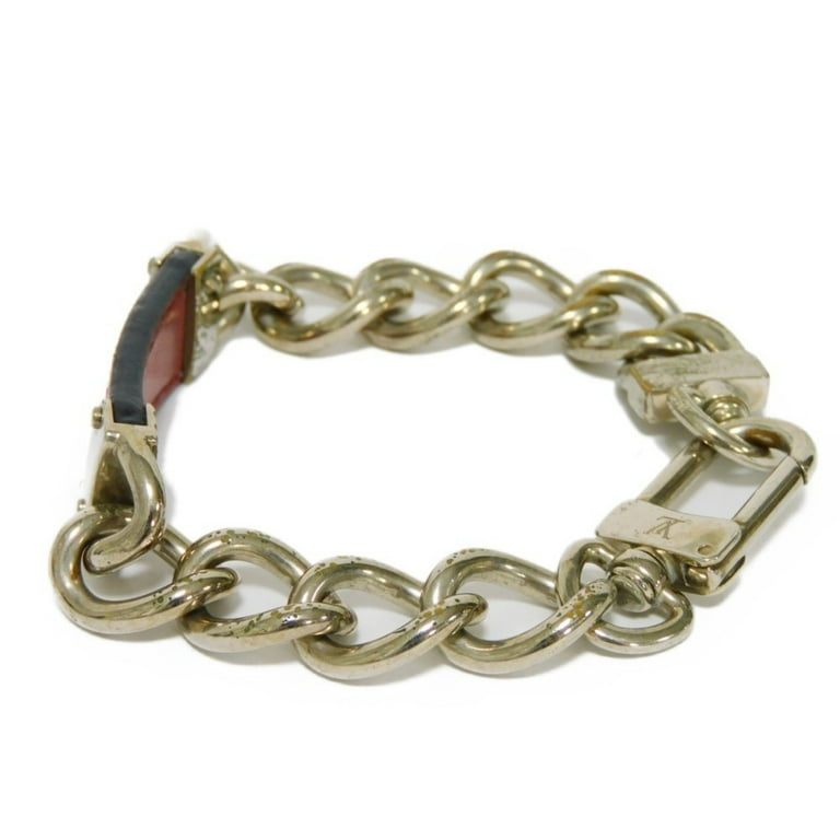 Pre-Owned LOUIS VUITTON Bracelet My LV Chain Red Logo Cowhide  