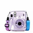 thumbnail image 4 of For Fujifilm Instax Mini 11 Camera - 3-in-1 Clear Crystal Protective Case Set with Photo Pocket, Shoulder Strap & Stickers, Transparent Hard Shell, 4 of 11
