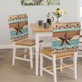 thumbnail image 5 of Country Stars Dining Chair Back Cover Only, Blue Brown Wood Grain Bless Our Home Farmhouses Set of 6 Chair Back Covers, Removable Washable for Dining Room, Banquet & Holiday Decoration, 5 of 9