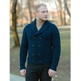 thumbnail image 4 of SAOL 100% Merino Wool Double Breasted Shawl Irish Cardigan Sweater Men's Cable Knit Aran Buttons Sweater Made in Ireland, 4 of 5