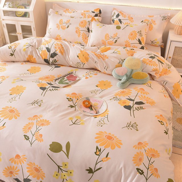 Lindo juego de cama para hombres y mujeres, funda nórdica, ropa de cama, edredón de microfibra de algodón lavado, juego de sábanas para cama doble, tamaño Queen y King