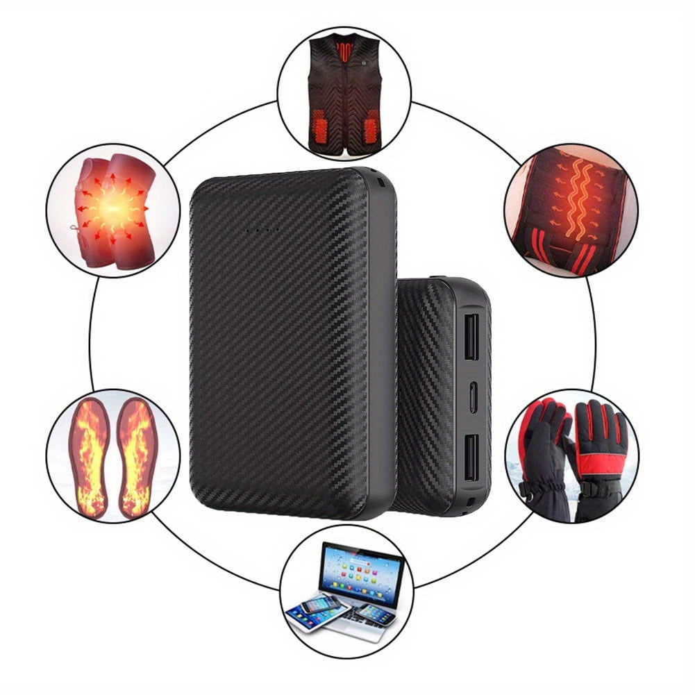 20000mAh Power Bank Heated Vest 5V 3A Output Power Bank Heated Jacket Battery Charger External Battery winter Heating Scarf Socks Power Bank, Portable Energy Solution, Outdoor Heating Gear