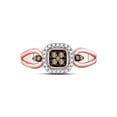 thumbnail image 2 of 10kt Rose Gold Womens Round Brown Diamond Square Cluster Ring 1/8 Cttw, 2 of 4