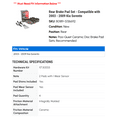 thumbnail image 2 of Rear Brake Pad Set - Compatible with 2003 - 2009 Kia Sorento 2004 2005 2006 2007 2008, 2 of 2