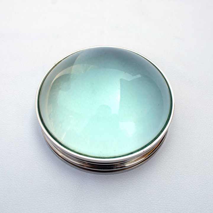 Maritime Treasures Nickel-Plated Brass Table Desk Magnifying Glass Ball-Shaped Stainless Steel Magnifier for Newspaper Reading Office Home Use
