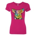 thumbnail image 3 of Dean Russo The Pig Animal Lover Womens Slim Fit Junior Tee, Raspberry, Large, 3 of 6